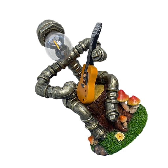 ETHZZLE 1Pc Solar Lamp Robot Decoration Resin Robot Statue Garden Decor Outdoor Decor