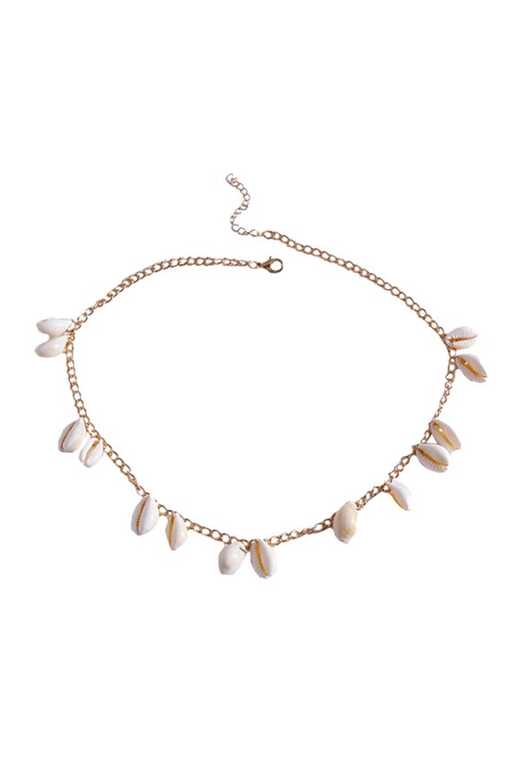 1Pc Shell Modeling Collarbone Chain Golden Color Stylish Jewelry Accessory