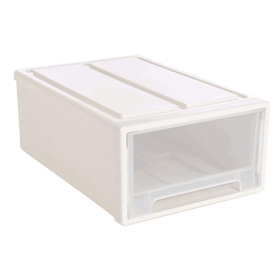 ETHZZLE White Plastic Storage Box, High-Capacity, Versatile Home Organizer