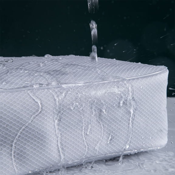 ETHZZLE 1Pc White Cosmetic Mesh Bag Portable Zipper Organizer for Makeup Tools