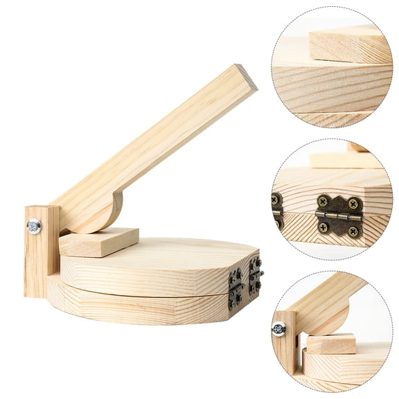 ETHZZLE Dumpling Wrapper Mold Wooden Dough Presser Light Yellow Healthy Kitchen Gadget 1Pc