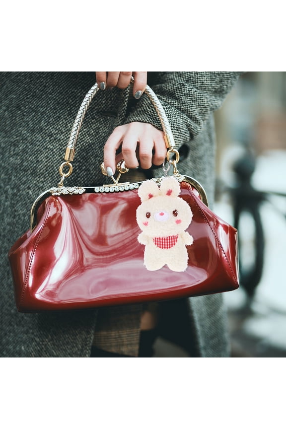 1Pcs Cartoon Keychain Plush Rabbit Keychain Fashionable White Bag Accessory for Women