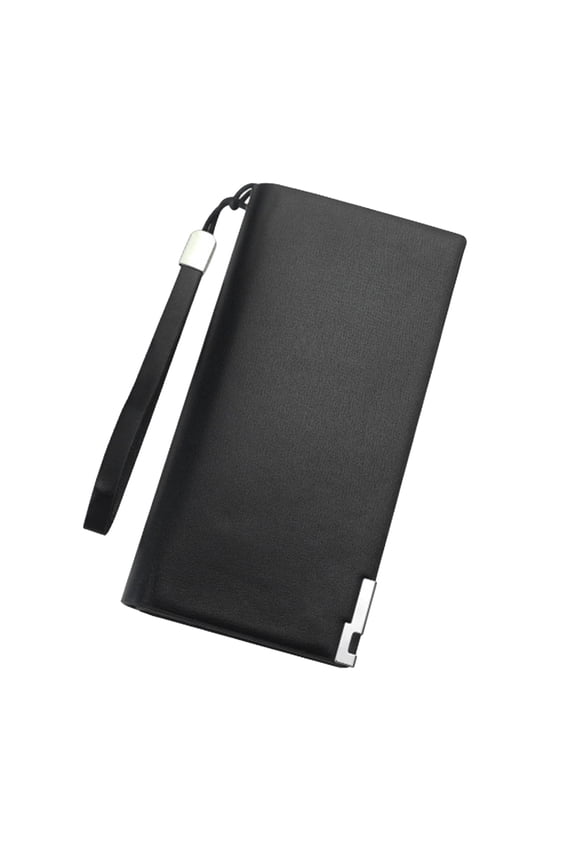 Black PU Phone Wallet with Card Slots, Perfect for Office Use and Ideas for Men