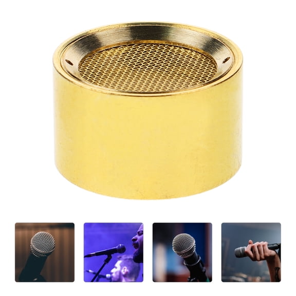 ETHZZLE 1Pcs Golden Metal Microphone Core for Mic Grille Replacement Mesh and Professional Use