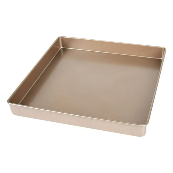 ETHZZLE 1Pcs Golden Nonstick Baking Tray for Cake Pie Carbon Steel