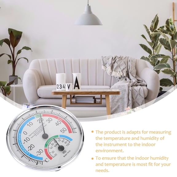 ETHZZLE 1Pcs Metal Square Hygrothermograph for Indoor Environment Measurement Home Thermometer
