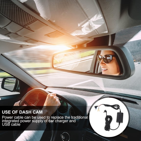 ETHZZLE 1Pc Black Car Recorder Cable Power Cord Replacement for Dash Cam with ABS Pc Material