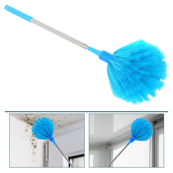 ETHZZLE Sky-Blue Plastic Telescoping Duster for High Ceilings and Roofs