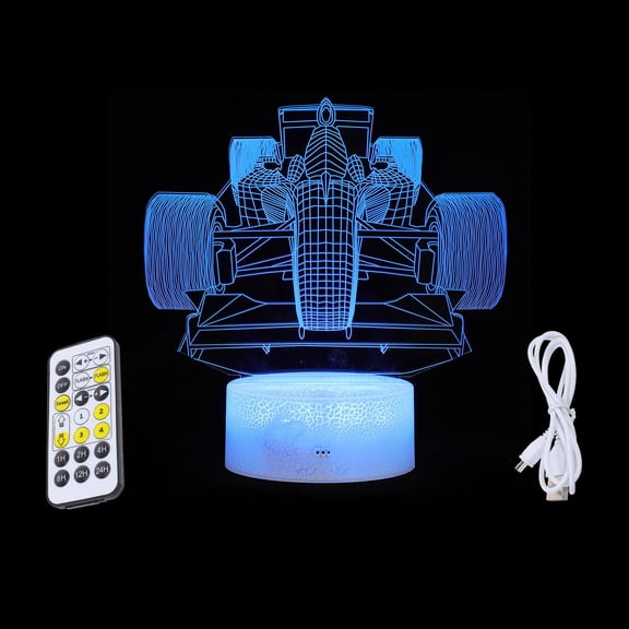 ETHZZLE 1Set 3D Night Lamp Assorted Color LED Light with Acrylic Plate for Bedroom and Party