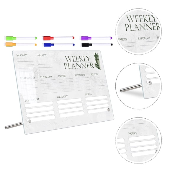 ETHZZLE Desktop Memo Board Clear White Board Assorted Color 1 Set Back to School