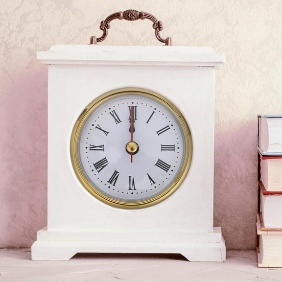 ETHZZLE 1Set Golden Ironwork Clock Face with Roman Numerals and Quartz Movement for Home Decor