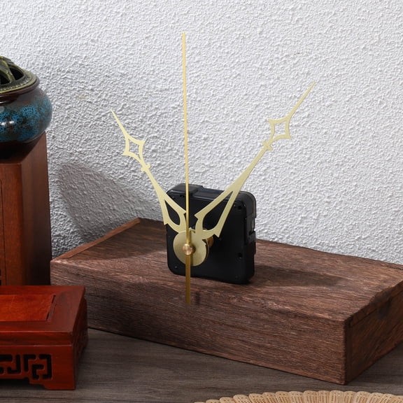 ETHZZLE Clock Kit with Golden Silent Battery-Powered Mechanism for Custom Craft Projects and Home Decor