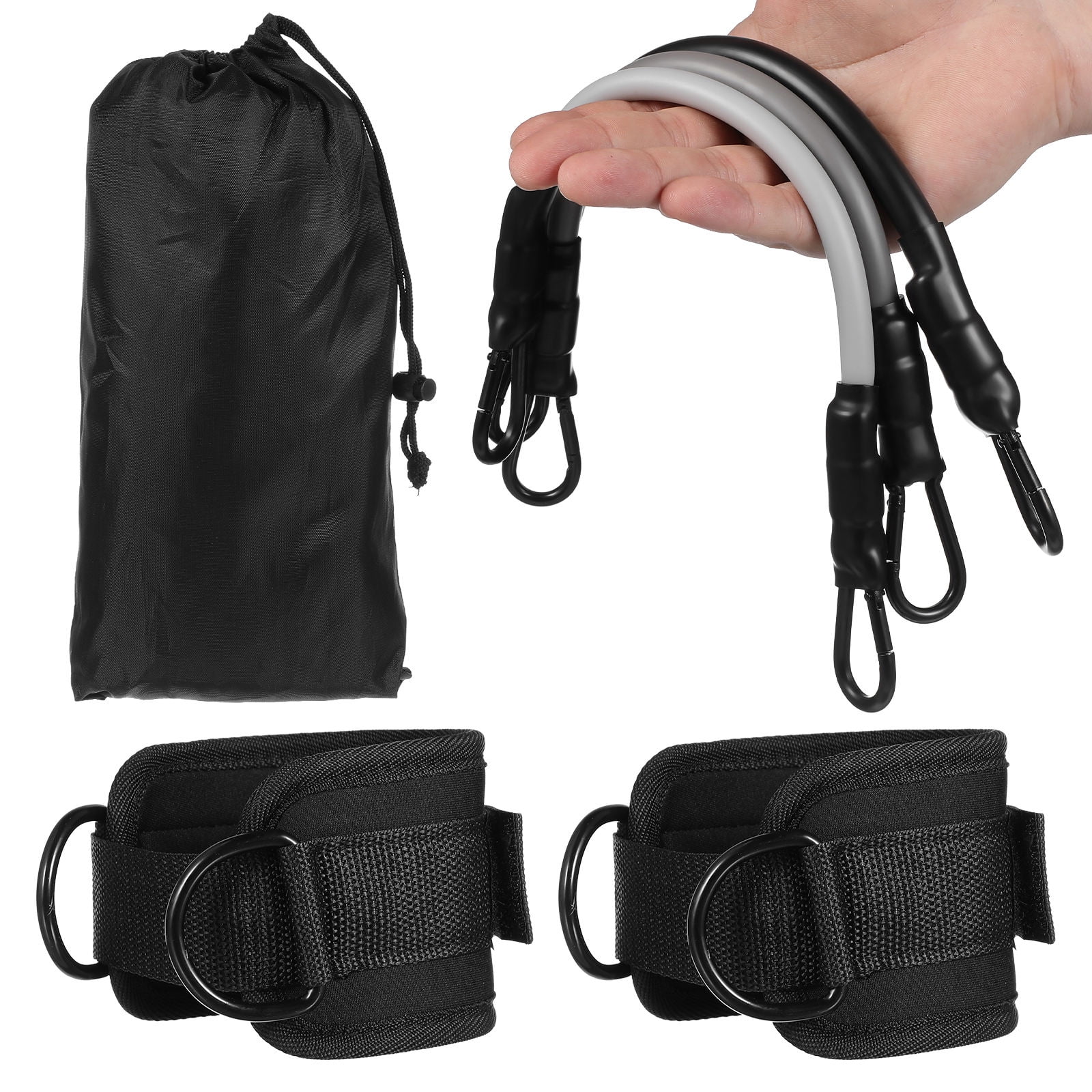 ETHZZLE Adjustable Ankle Weights with Resistance Bands Set for Leg, Glute, and Full Body Workout Training