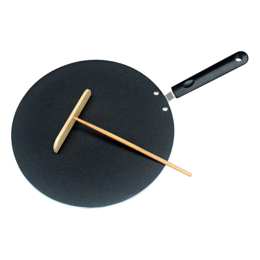 ETHZZLE 1Set Kitchen Pan Non Stick Skillet with Flat Bottom and Wooden Scraper