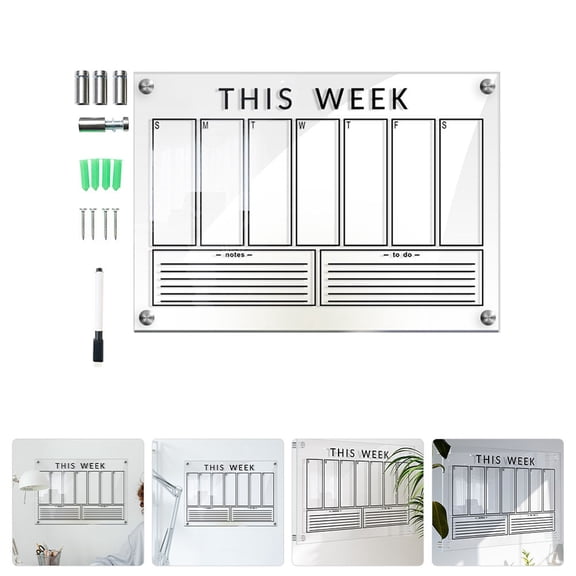 ETHZZLE Back to School Weekly Whiteboard Weekly Planner Board Acrylic 1 Set