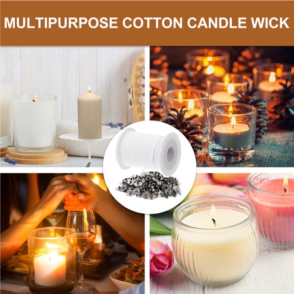 ETHZZLE 1Set Assorted Color Cotton Wicks for Candle Making with Easy Storage and Durable Base