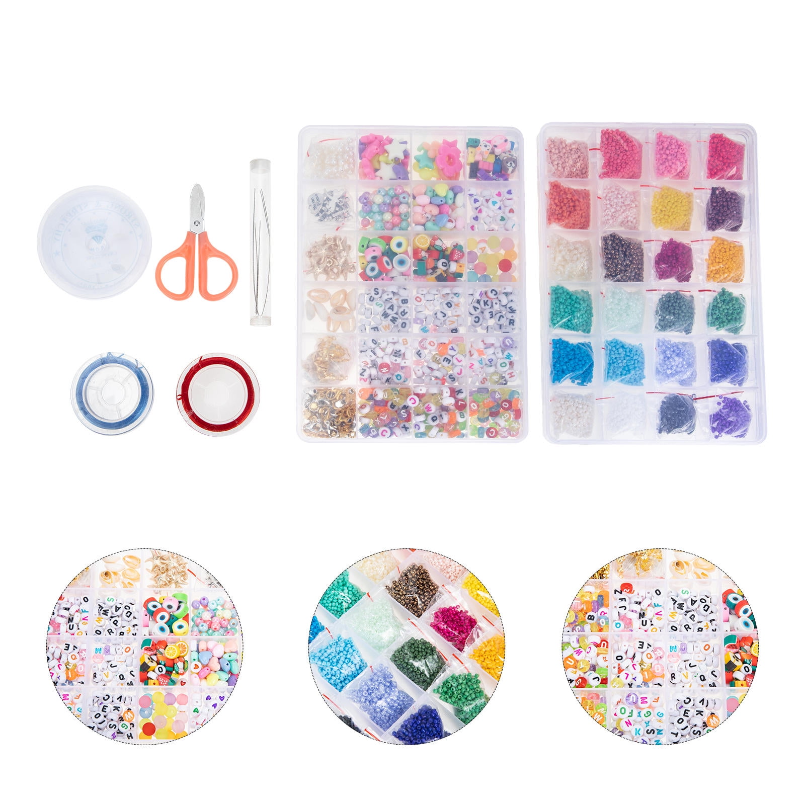 ETHZZLE Glass Bracelet Making Kit Set with Assorted Colors, Jewelry Craft Supplies for Handmade Accessories