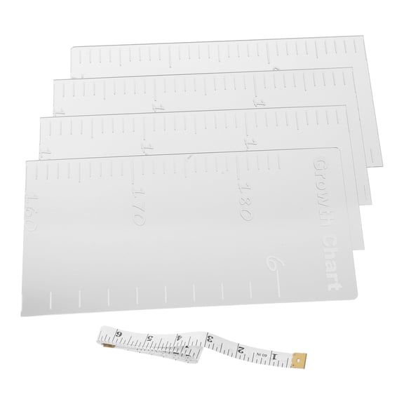 ETHZZLE 1Set Decorative Acrylic Mirror Wall Sticker Plated Silver Height Chart for Home Growth Tracking
