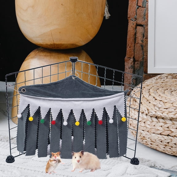 ETHZZLE 1Set Breathable Grey Hamster Hideout Corner Hammock for Cage Use