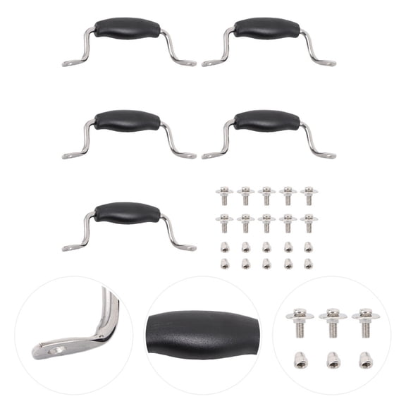 ETHZZLE 1Set Kitchen Pot Cover Handle Black Plastic and Stainless Steel Replacement