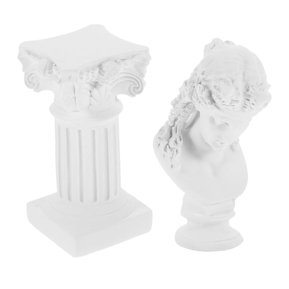 ETHZZLE 1Set Lightweight White Resin Roman Column Figurine Suitable for Garden and Home Ornament