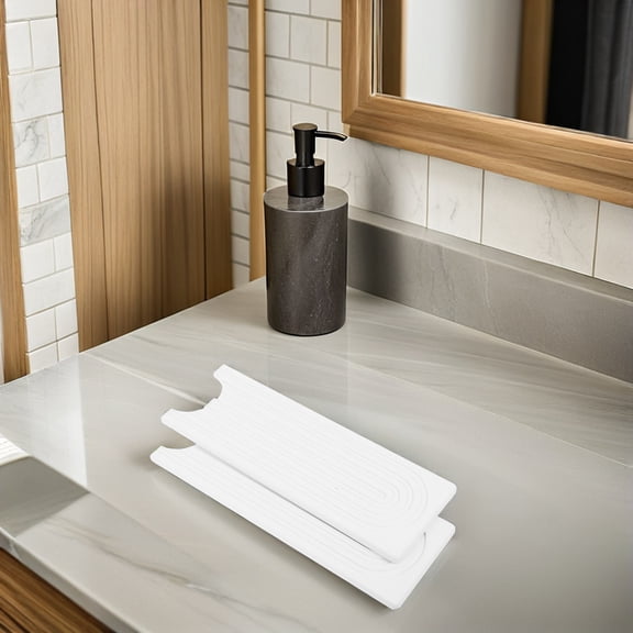 ETHZZLE White Diatomite Stone Sink Mat Ultrafast Absorption Nonslip Kitchen Accessory