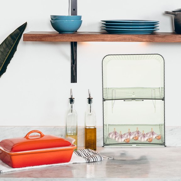 ETHZZLE 1Set Multifunctional Green Spice Rack Countertop Organizer for Kitchen Condiment Storage