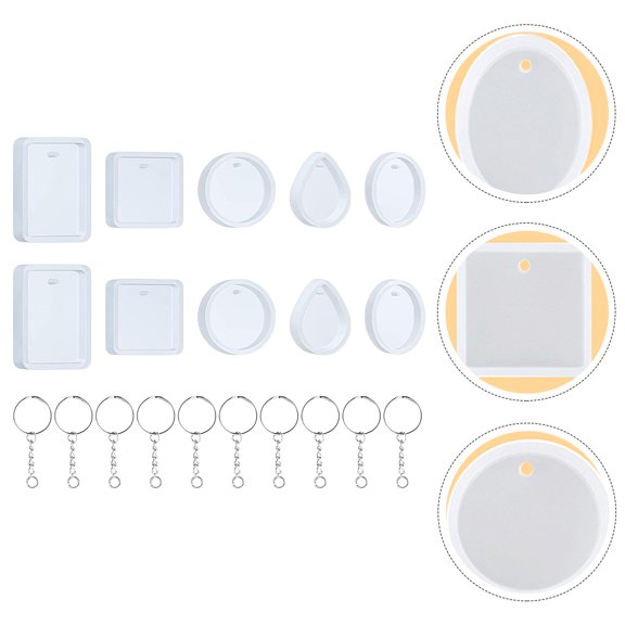 ETHZZLE 1Set Practical Silicone Pendant Mold for Handmade Keychain Craft Projects