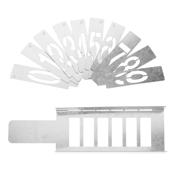 ETHZZLE 1Set Reusable Metal Number Stencils for Painting Plated Silver Hollow Spray Paint Templates for Mailbox and Wall Art