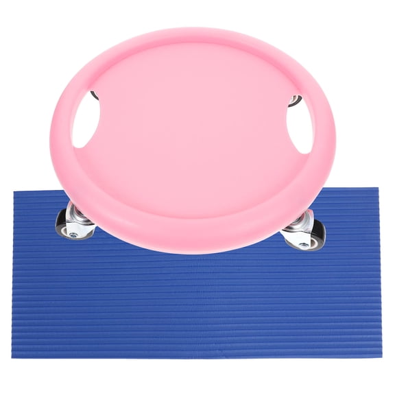 ETHZZLE 1Set Multifunctional Pink Fitness Sliding Disc for Core Workout with Mat