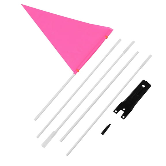 ETHZZLE Safety Flag for Bike with Pole in Rosy Fiberglass 1 Set for Children