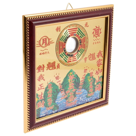 ETHZZLE 1Set Traditional Chinese Pendants Bagua Mirror Square Shape For Wall Decoration And Blessing Decoration