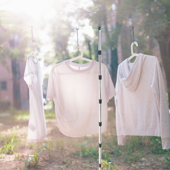 ETHZZLE 1Set Windproof Outdoor Clothesline Kit with Strong Support Pole and Portable Travel Design