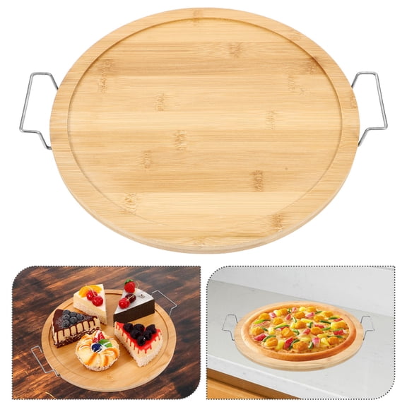 ETHZZLE 1Set Wood Serving Tray with Handle for Dinner Party Multi-functional Decorative Tray
