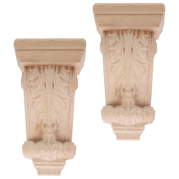 ETHZZLE 2pcs Wood Carved Corbels for Shelves and Countertops, Elegant Vintage