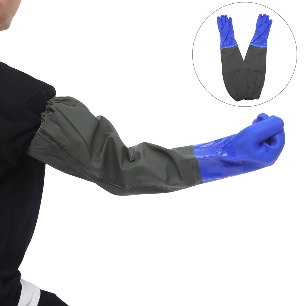 ETHZZLE 2Pairs Elbow Length Waterproof Rubber Gloves for Kitchen and Dishwashing with Flexible Fit Assorted Colors