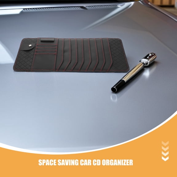ETHZZLE 2 Pcs Car CD Visor Holder: CD Case Holder for Car - Sun Visor Storage Organizer - Up To 8 DVD Storage - Card Organizer for Road Trips