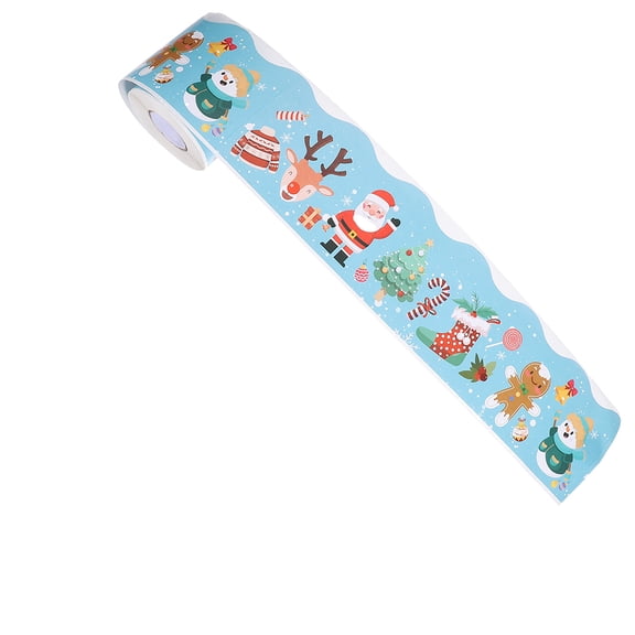 ETHZZLE 2 Rolls of Removable Border Wall Decor Coated Paper Multi Colored for Classroom Enhancement