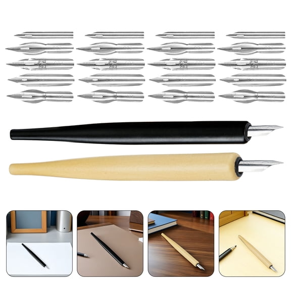 ETHZZLE Dip Pen Set Multiple Nibs Comfortable Grip Versatile Uses 2Sets