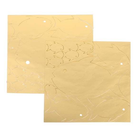 ETHZZLE Decorative Fish Mirror Tiles, Golden Acrylic, Versatile Home Use, 2Sets