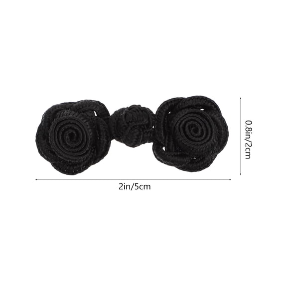 ETHZZLE 20Pairs Black Chemical Fiber Cheongsam Buttons Elegant Decorative Clothes Fasteners