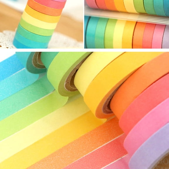 ETHZZLE 20 Rolls Assorted Color Cute Decorative Tape for Wrapping, Crafts, School, and Packaging