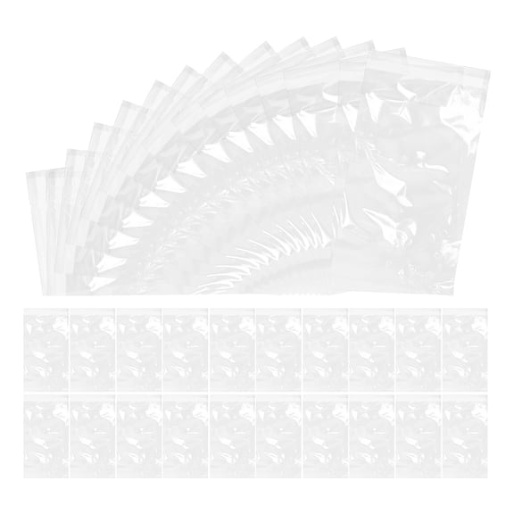 ETHZZLE 200Pcs Clear Self Adhesive Plastic Card Sleeves Lightweight Protector Bags for Business Cards