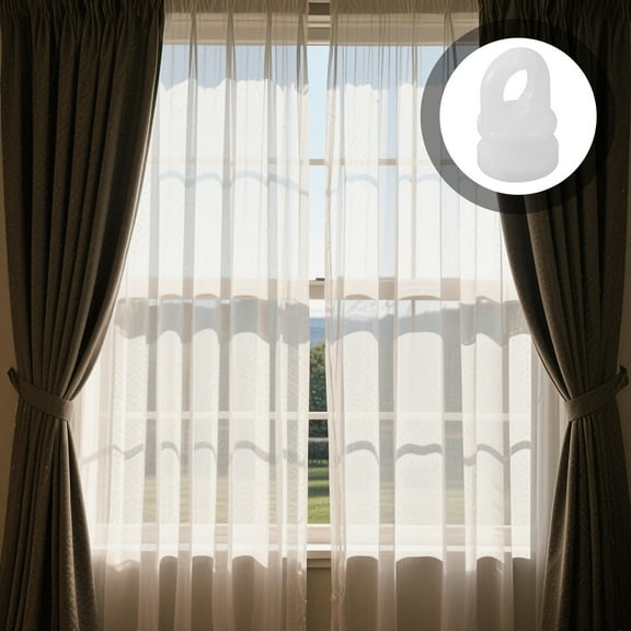 ETHZZLE 200-Pack White Plastic Curtain Track Gliders and Hooks for Easy Installation of Window Curtains