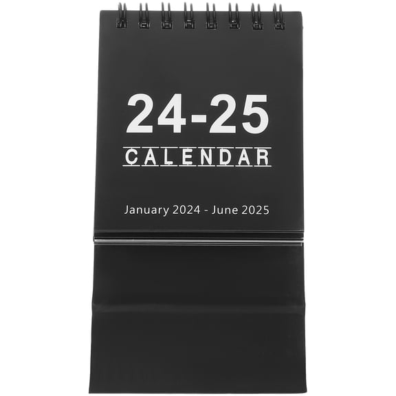 ETHZZLE 2024 2025 Mini Desk Calendar Black Date Marking for Home Use 1Pack