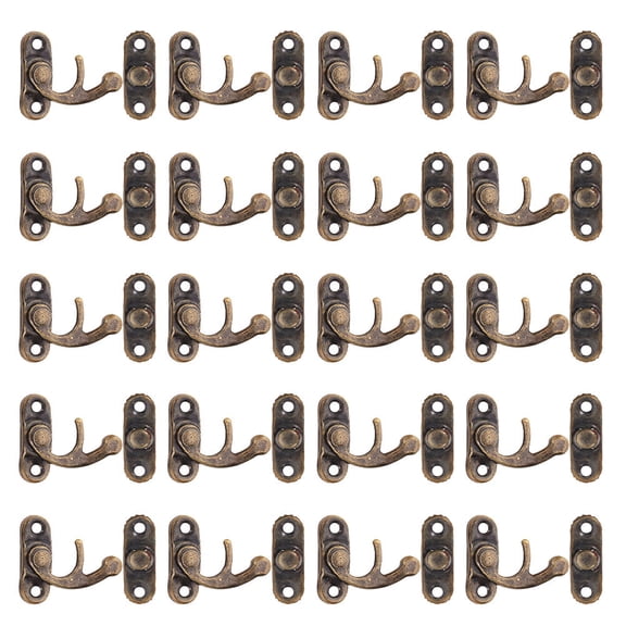 ETHZZLE 20Pcs Small Box Clasp Lock Hasp Iron Vintage Latch Hooks for Wooden Cabinets