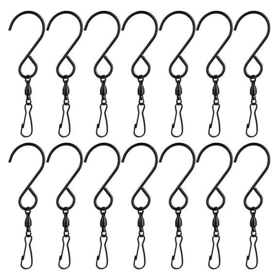 ETHZZLE 20Pcs Black Stainless Steel Suspension Hooks with 360 Degree Swivel for Hanging Wind Spinners