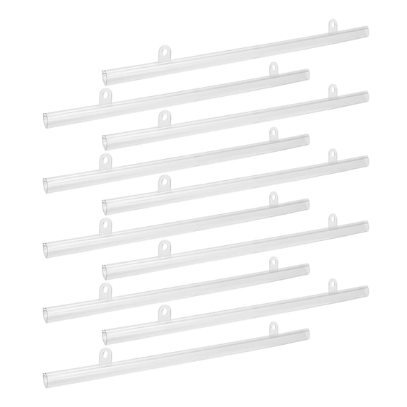 ETHZZLE 20Pcs Clear Poster Hanging Rails with Clip System for Lightweight PVC Banner Display