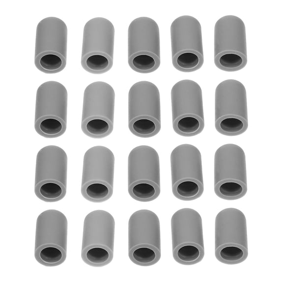 ETHZZLE 20Pcs Lightweight Grey Drumstick Caps Silicone Drumstick Mute Tips for Noise Reduction and Rhythm Practice