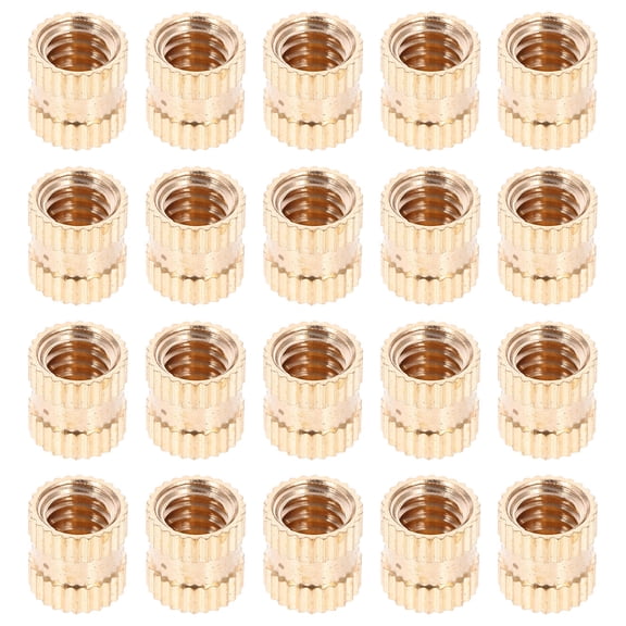 ETHZZLE 20Pcs Threaded Inserts Female Heat Set Inserts Golden Copper for Printer Applications